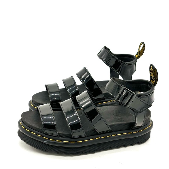 Dr. Martens Blaire Black Patent Gladiator Sandals - Picture 2 of 7